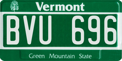 VT license plate BVU696