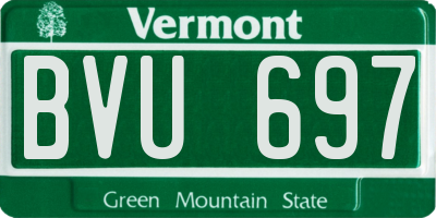 VT license plate BVU697