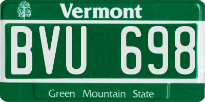 VT license plate BVU698