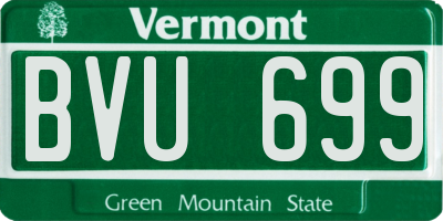 VT license plate BVU699