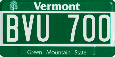 VT license plate BVU700