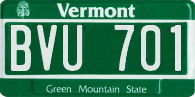 VT license plate BVU701