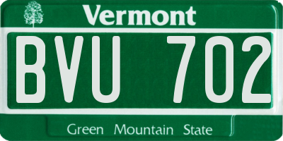 VT license plate BVU702