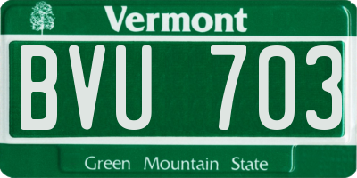 VT license plate BVU703