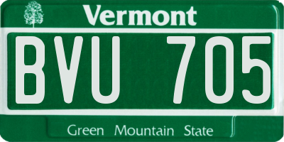 VT license plate BVU705