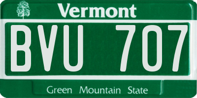 VT license plate BVU707