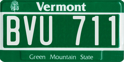 VT license plate BVU711