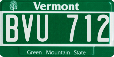 VT license plate BVU712