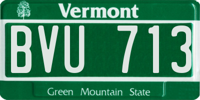 VT license plate BVU713