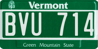 VT license plate BVU714