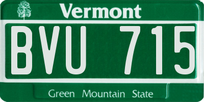 VT license plate BVU715