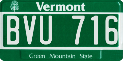 VT license plate BVU716