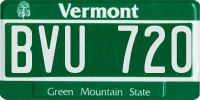 VT license plate BVU720