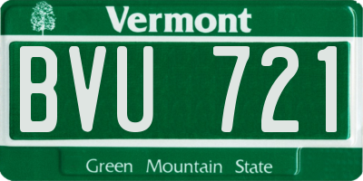 VT license plate BVU721