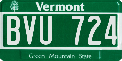 VT license plate BVU724