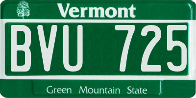 VT license plate BVU725