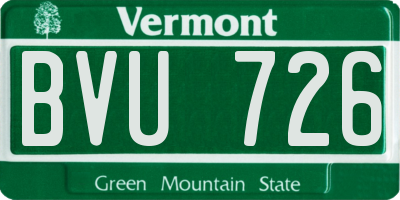 VT license plate BVU726