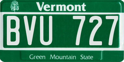 VT license plate BVU727