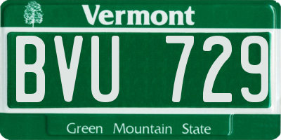 VT license plate BVU729