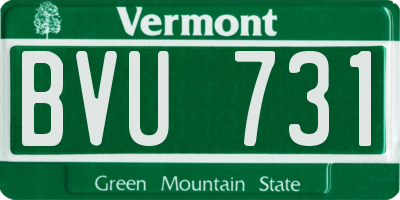 VT license plate BVU731
