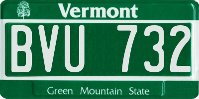 VT license plate BVU732
