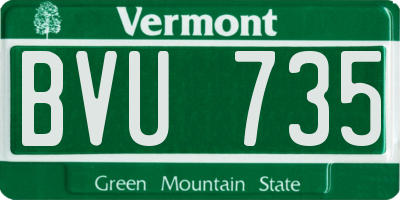 VT license plate BVU735