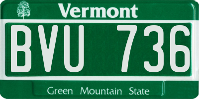 VT license plate BVU736
