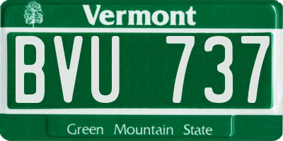 VT license plate BVU737