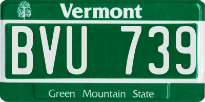 VT license plate BVU739