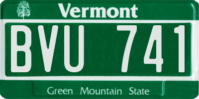 VT license plate BVU741