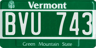 VT license plate BVU743