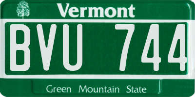VT license plate BVU744