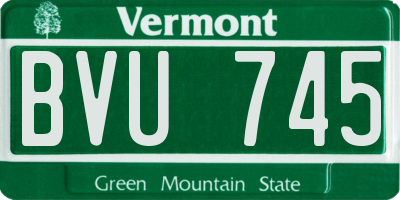 VT license plate BVU745