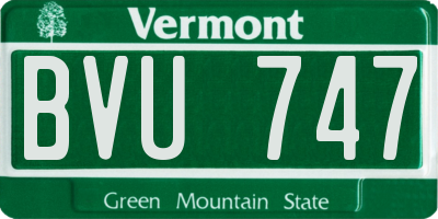 VT license plate BVU747