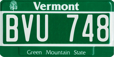 VT license plate BVU748