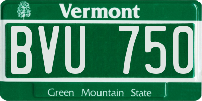 VT license plate BVU750