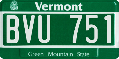 VT license plate BVU751