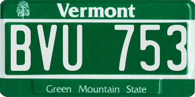 VT license plate BVU753