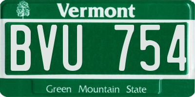 VT license plate BVU754