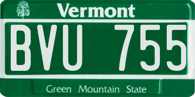 VT license plate BVU755