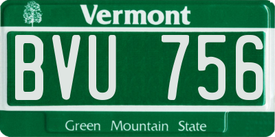 VT license plate BVU756