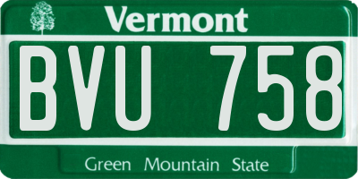 VT license plate BVU758