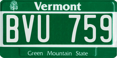 VT license plate BVU759