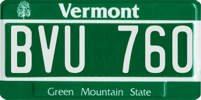 VT license plate BVU760