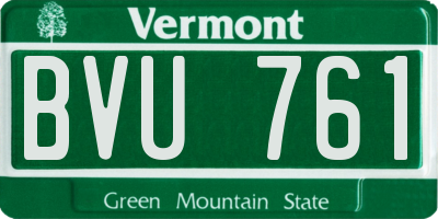 VT license plate BVU761