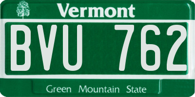 VT license plate BVU762