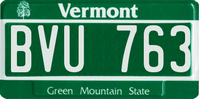 VT license plate BVU763
