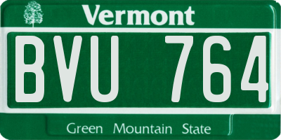 VT license plate BVU764