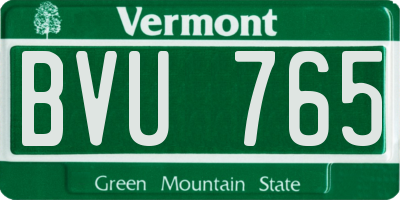 VT license plate BVU765