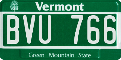 VT license plate BVU766